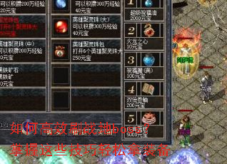 ��θ�Чˢս��boss��������Щ����������װ��