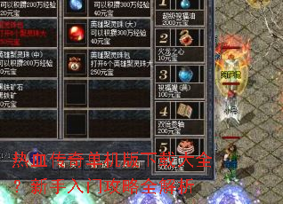 热血传奇单机版下载大全?新手入门攻略全解析 热血传奇单机版下载大全?新手入门攻略全解析